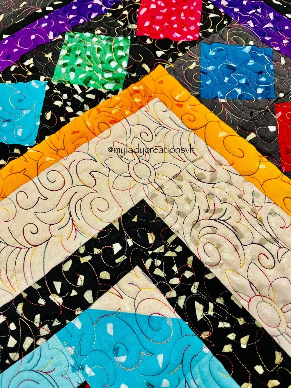 Handmade Rainbow Ombré Patchwork Quilt